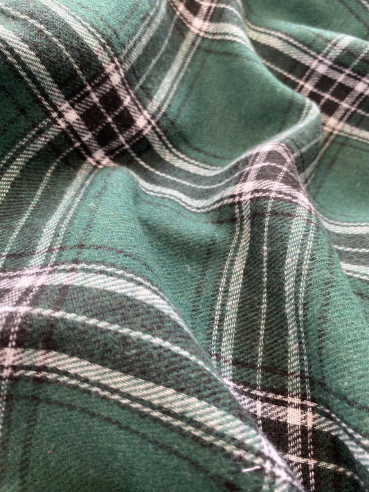 Franela Tartán verde con blanco