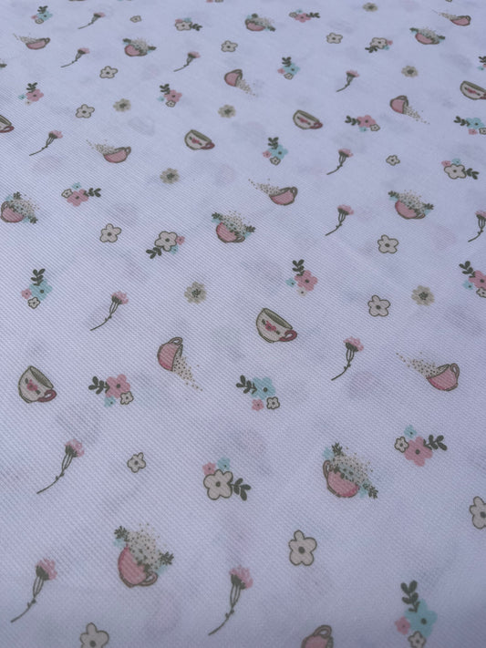 Tela Pique Ropa Cama Flores