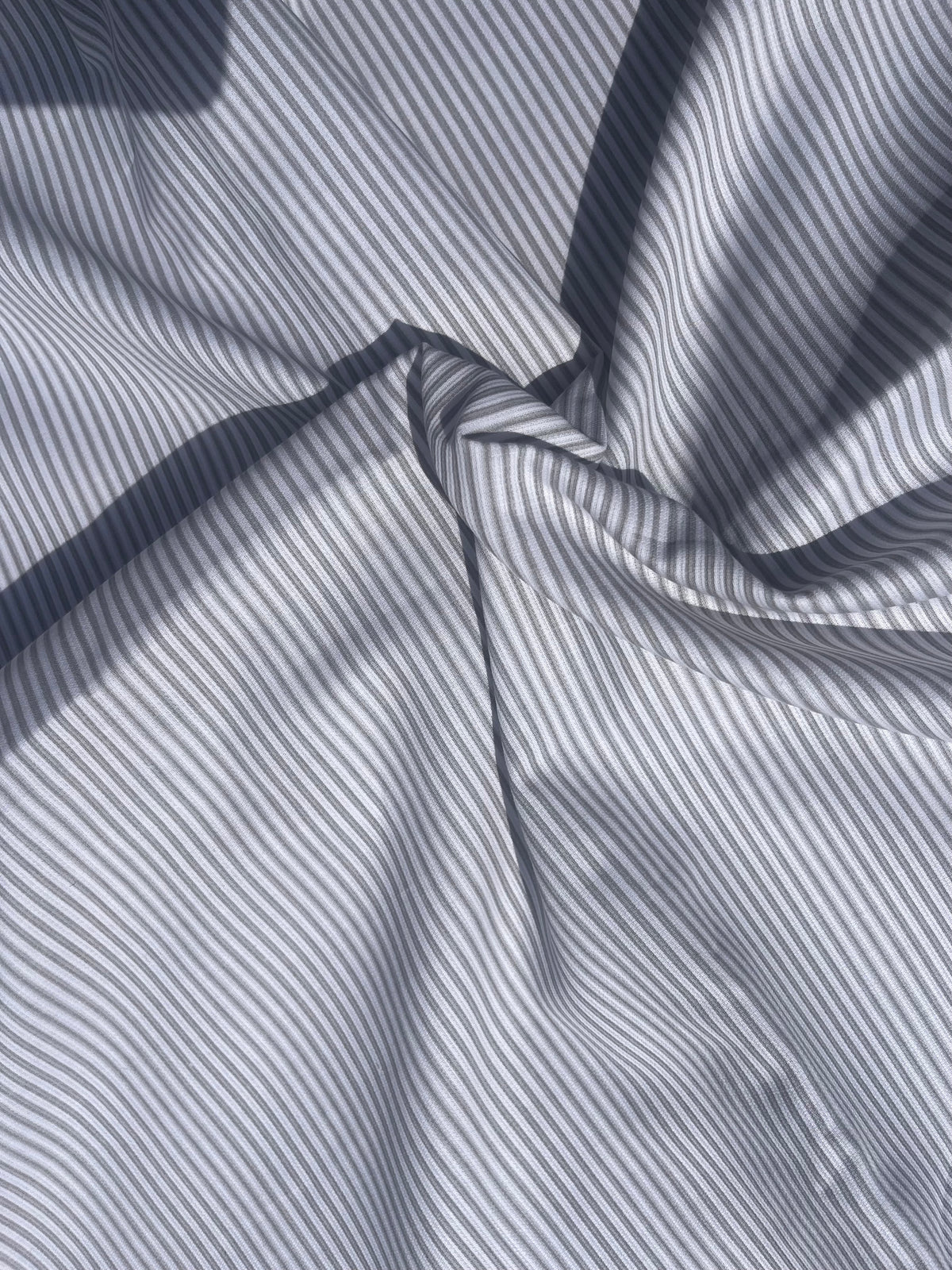 Tela Pique Ropa Cama Listada Gris Plata