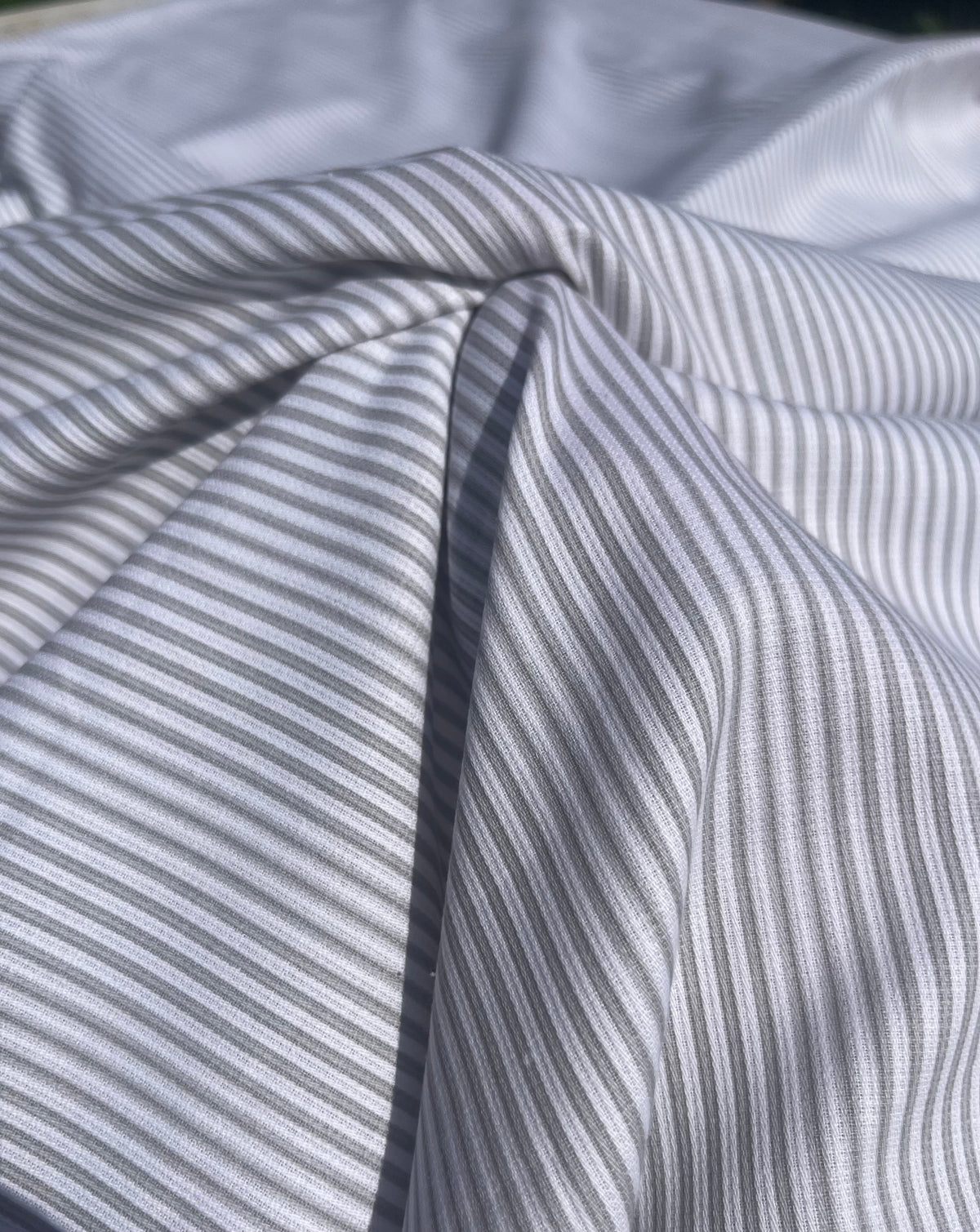 Tela Pique Ropa Cama Listada Gris Plata
