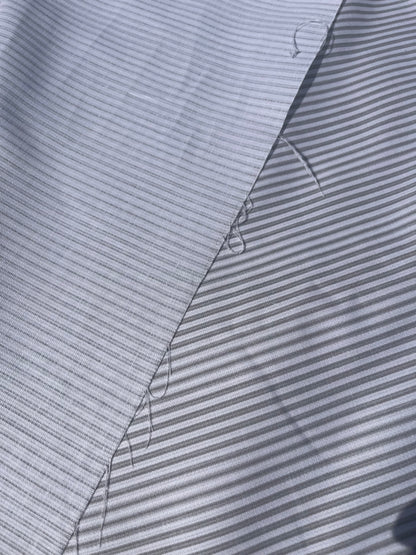 Tela Pique Ropa Cama Listada Gris Plata