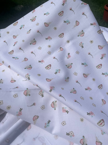 Tela Pique Ropa Cama Flores