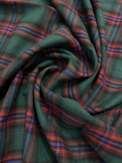 Franela tartán verde con rojo