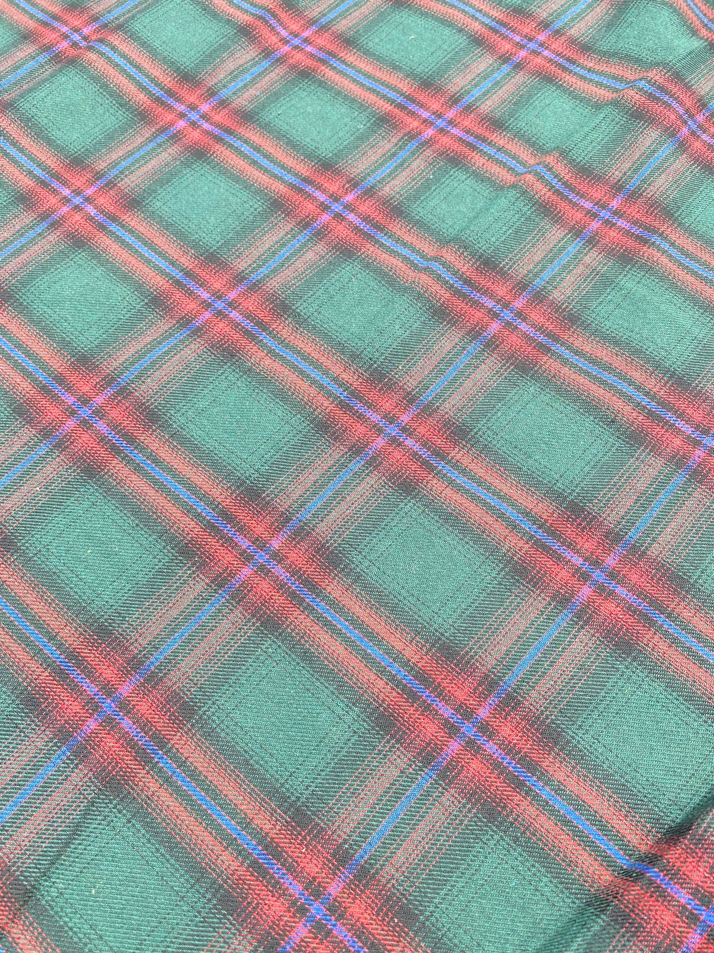 Franela tartán verde con rojo