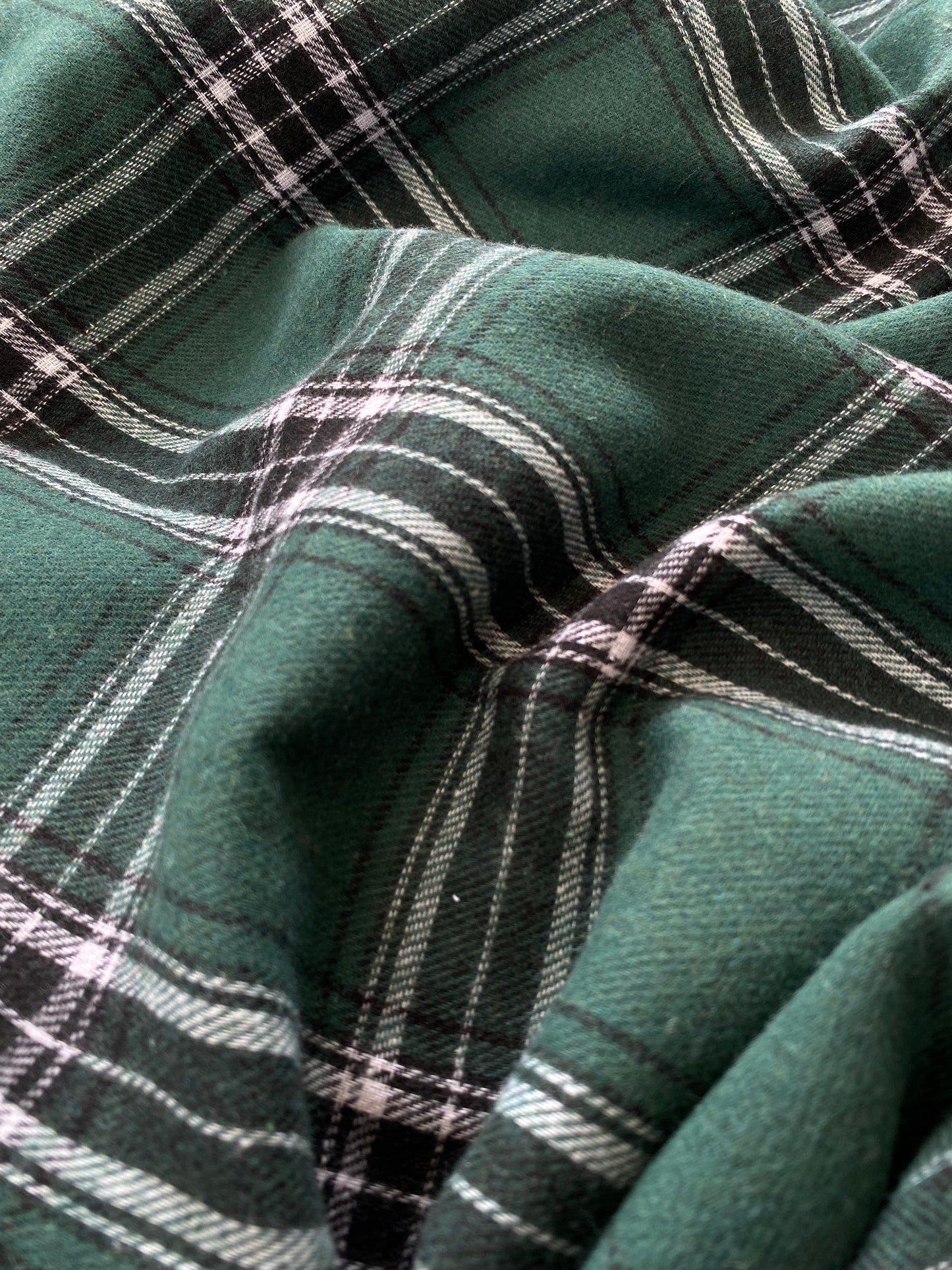 Franela Tartán verde con blanco