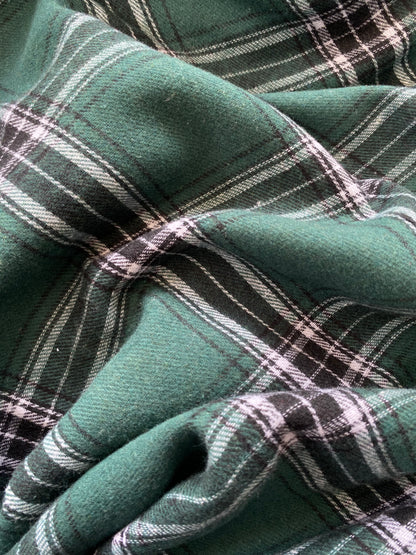 Franela Tartán verde con blanco