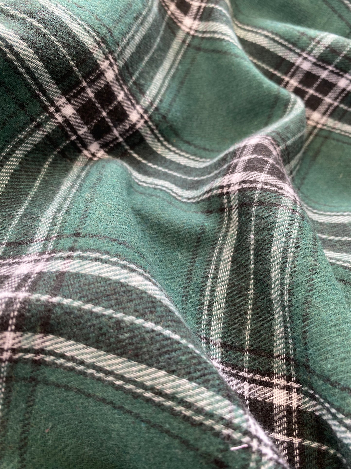 Franela Tartán verde con blanco