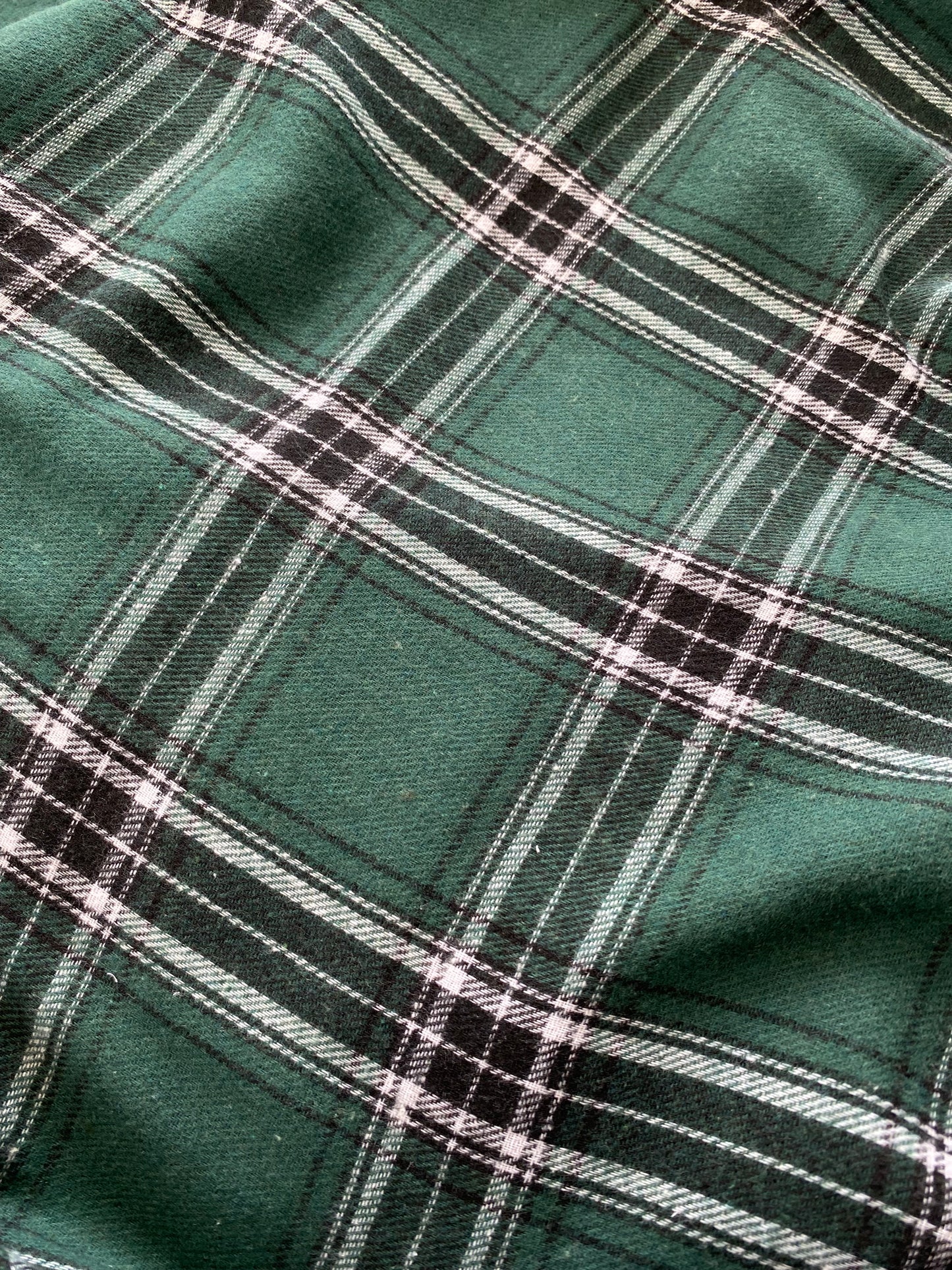 Franela Tartán verde con blanco