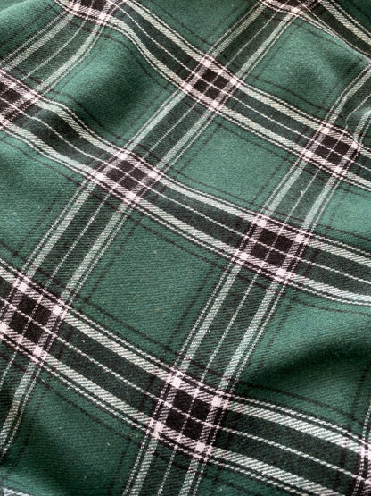 Franela Tartán verde con blanco