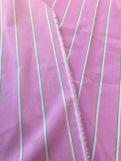 Popelina Rosa Lineas Blancas