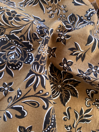 Lino Sepia Flower