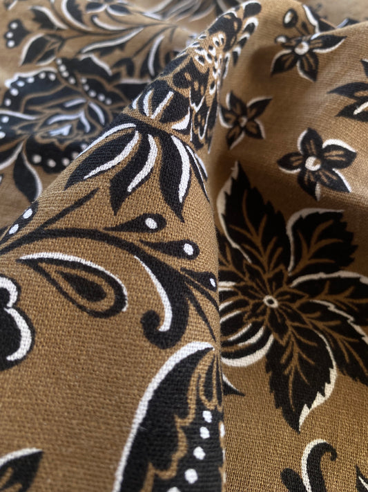 Lino Sepia Flower