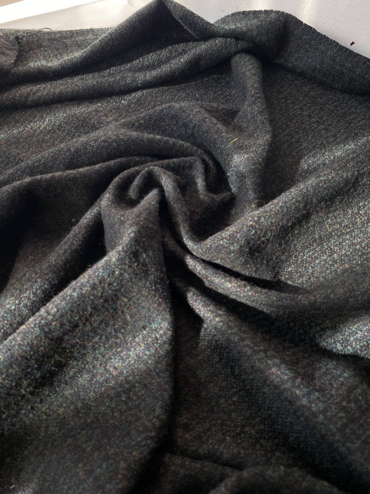 Lana Tweed Jaspeado Gris y Verde
